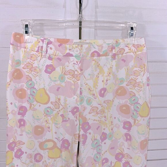 Talbots The Perfect Crop Pants Size 8 Abstract Floral NWOT - Picture 4 of 10